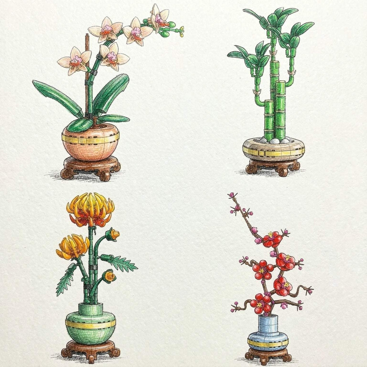 Botanical Building Blocks | Compatible Bricks | Toylandeu™