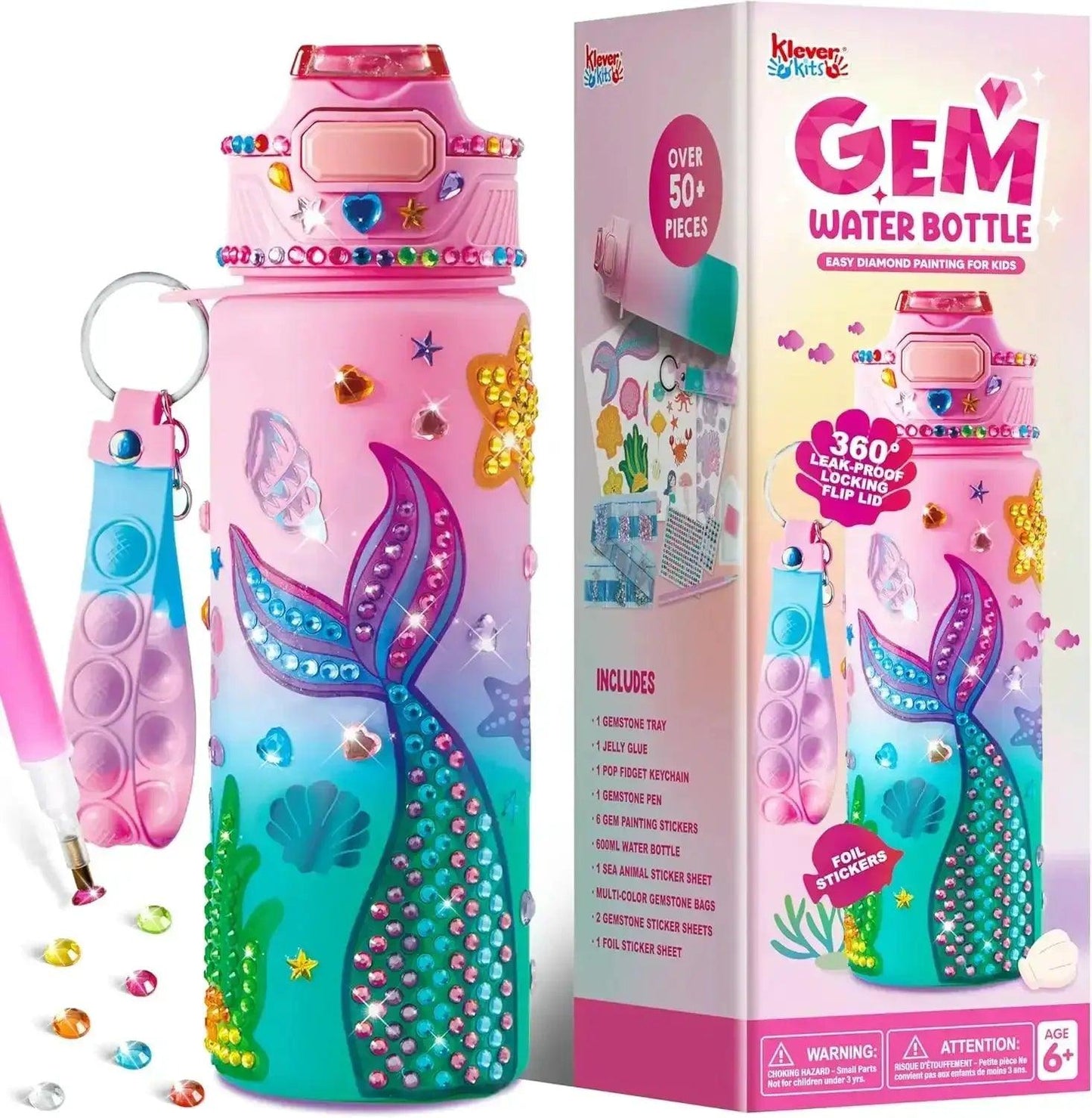 Mermaid Water Bottle Decorating Kit For Girls DIY Gems -  ToylandEU™