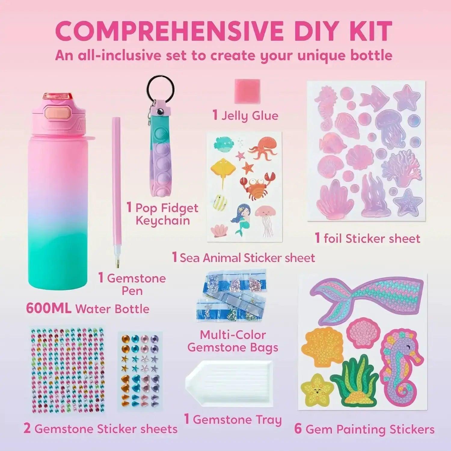  Mermaid Water Bottle Decorating Kit For Girls DIY Gems -  ToylandEU™