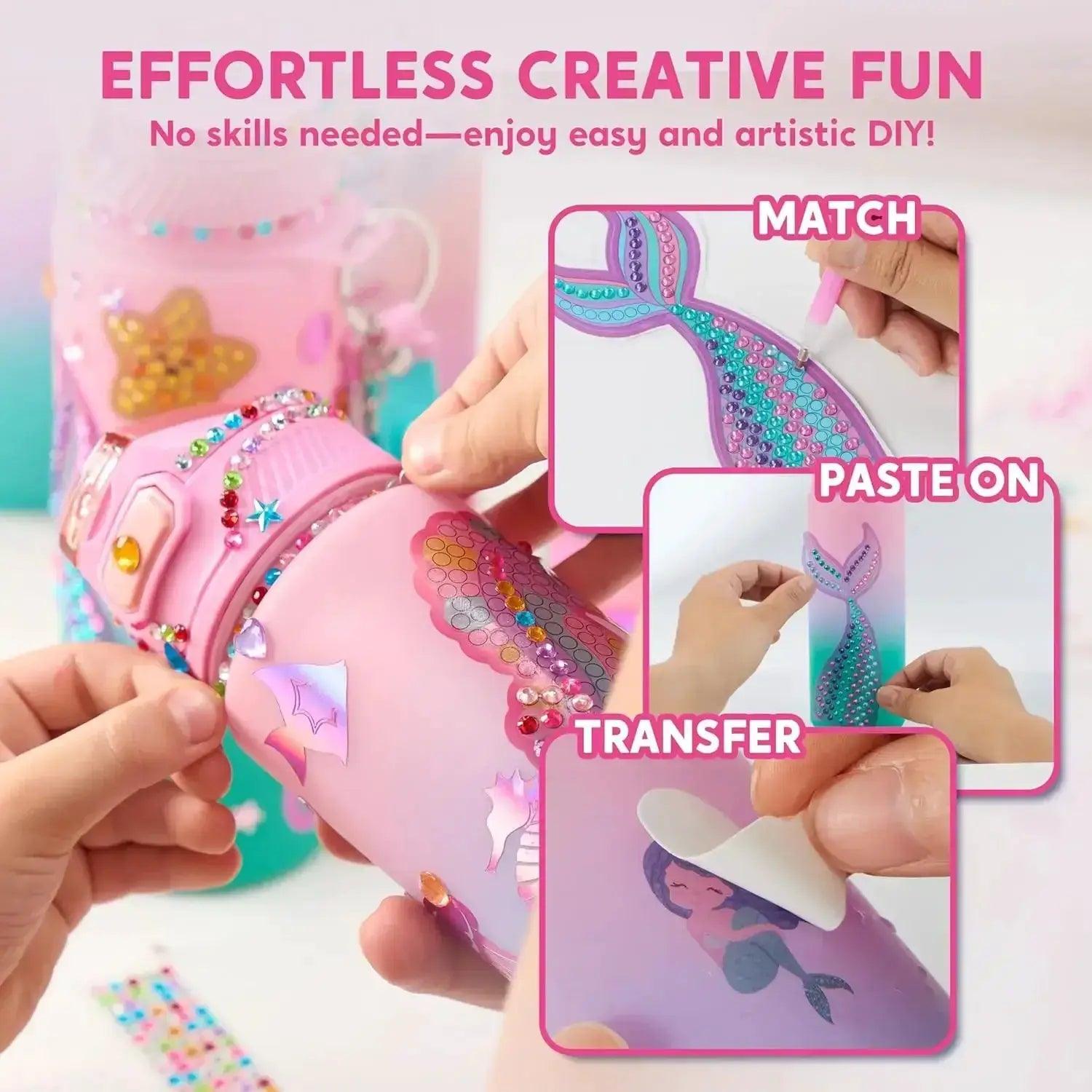  Mermaid Water Bottle Decorating Kit For Girls DIY Gems -  ToylandEU™