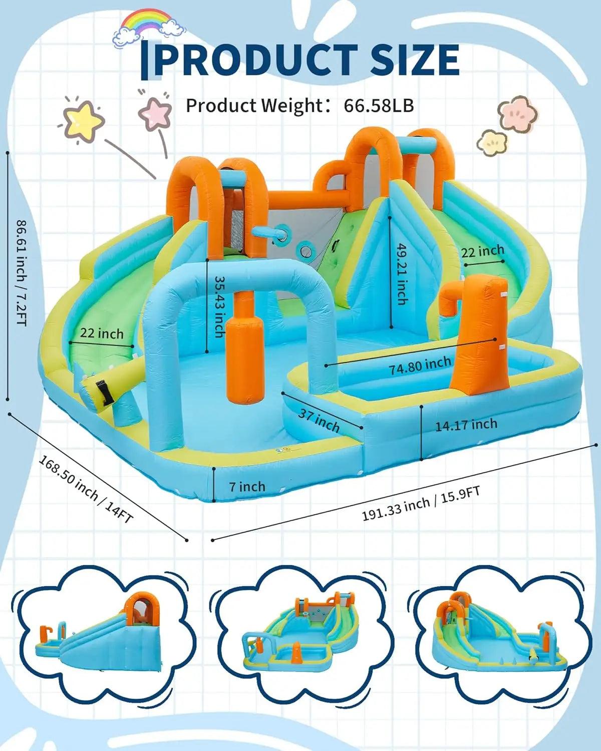  Inflatable Bounce House With Slide 10 In 1 Backyard Fun -  ToylandEU™