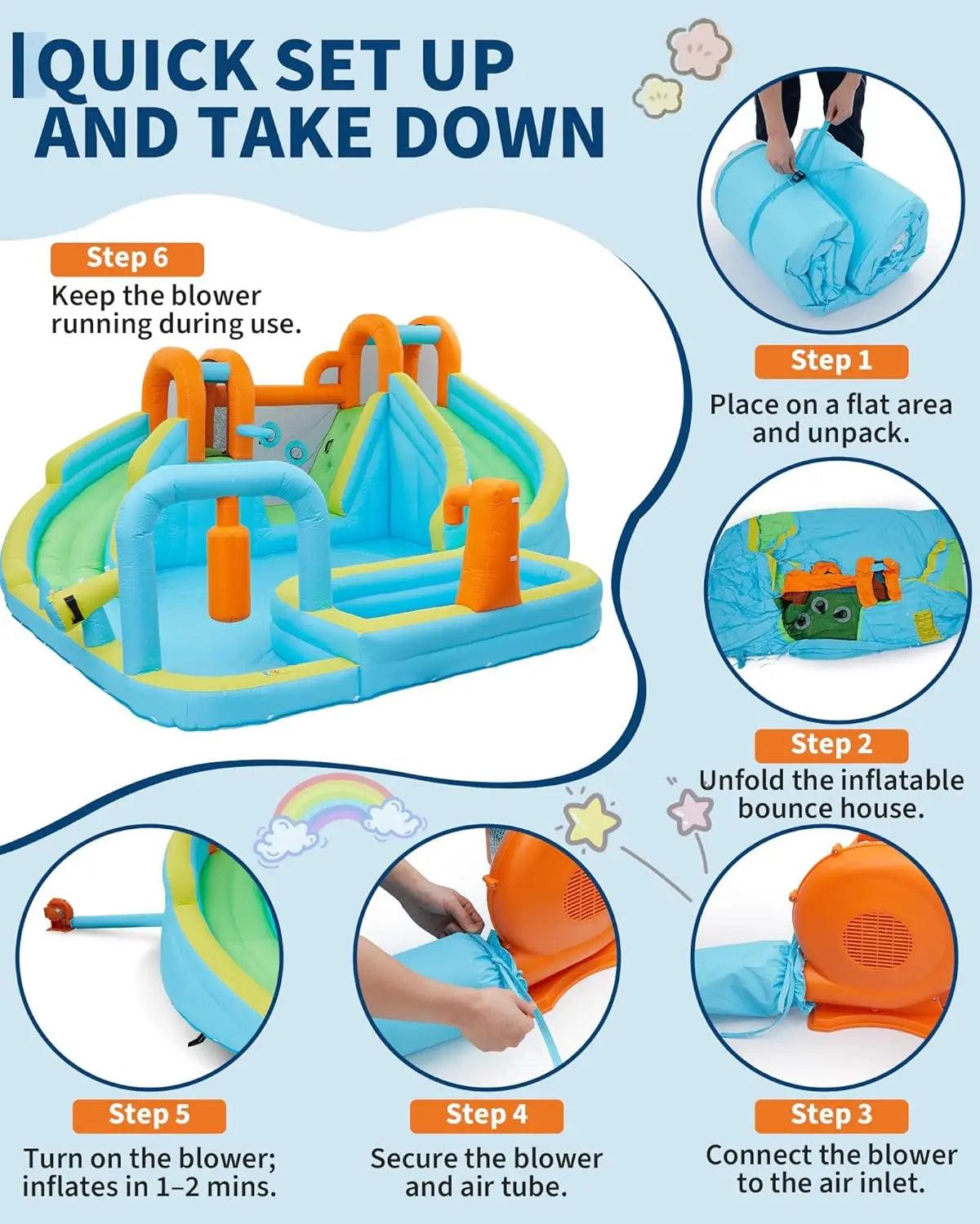  Inflatable Bounce House With Slide 10 In 1 Backyard Fun -  ToylandEU™