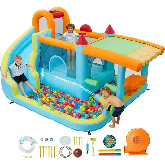  Inflatable Bounce House 12 In 1 With Blower And Slide -  ToylandEU™