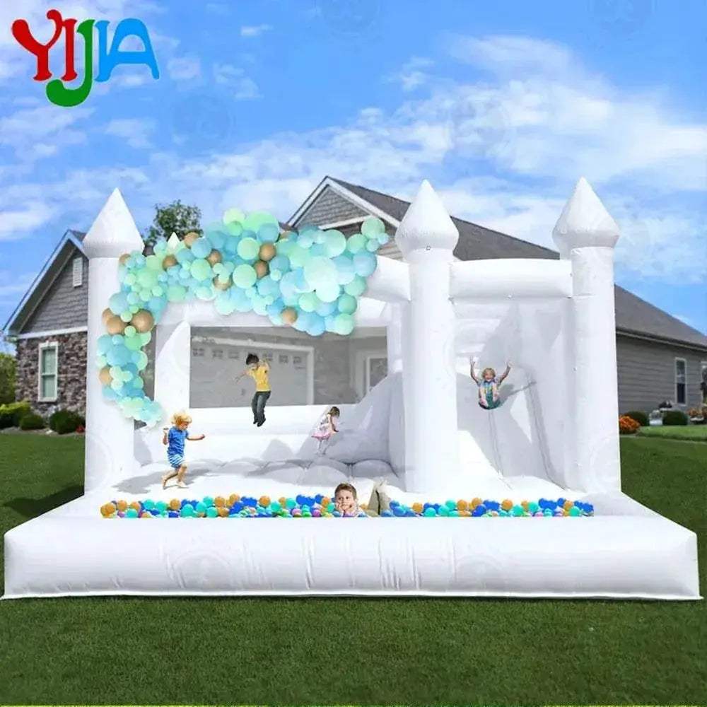  Stock Heavy Duty PVC 15Ft White Bounce House Castle For Party -  ToylandEU™