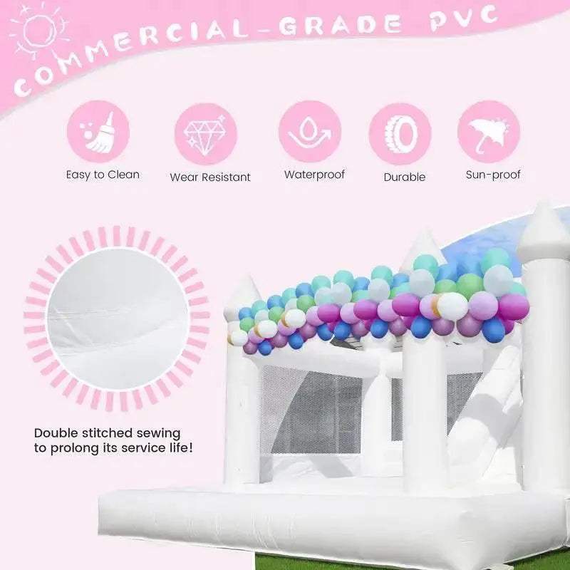  Stock Heavy Duty PVC 15Ft White Bounce House Castle For Party -  ToylandEU™