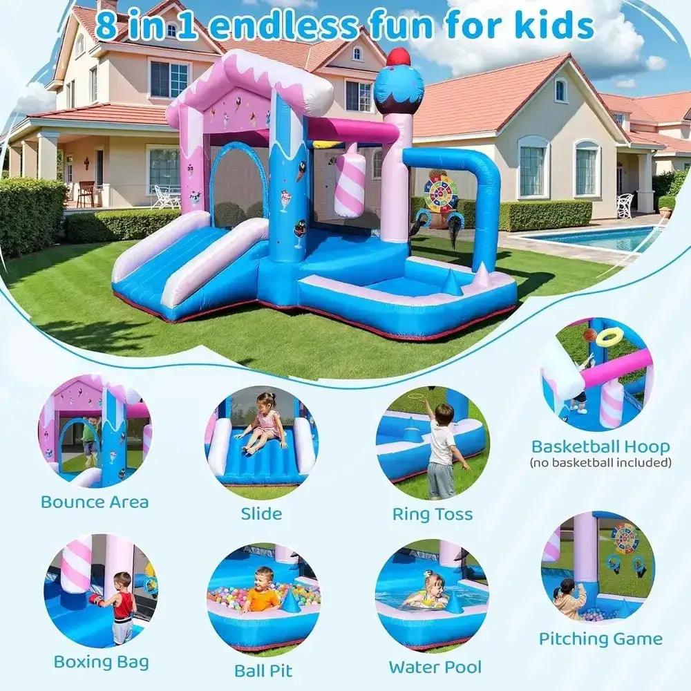  8In1 Inflatable Playhouse Bounce House With Slide And Games -  ToylandEU™