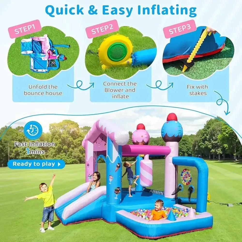  8In1 Inflatable Playhouse Bounce House With Slide And Games -  ToylandEU™