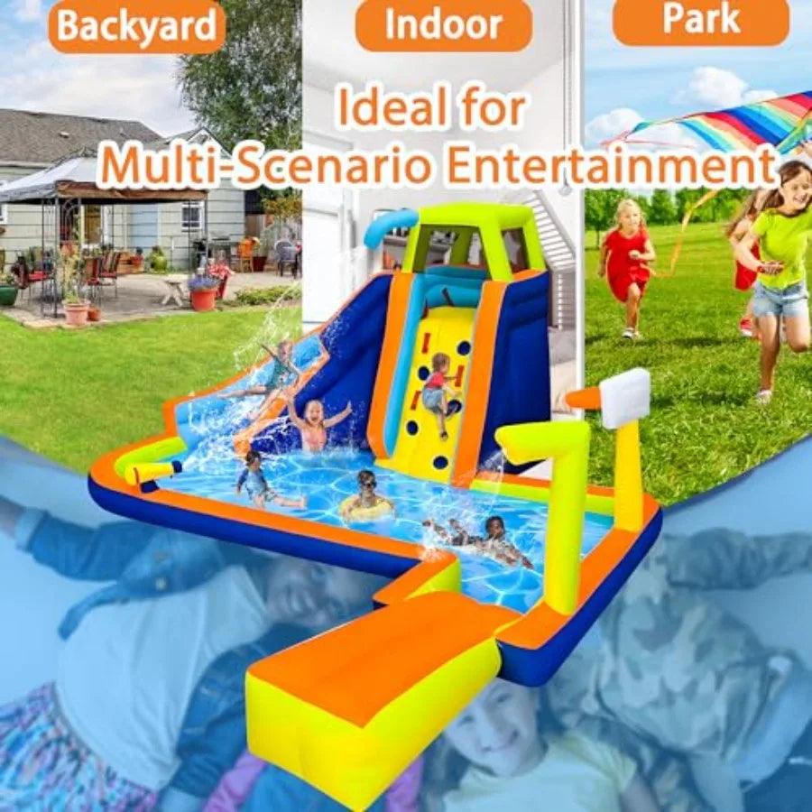  Inflatable Water Slide 8 In 1 Bounce House Backyard -  ToylandEU™