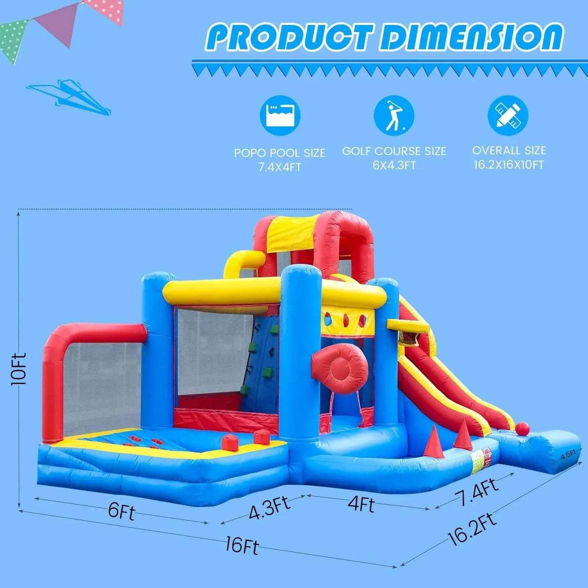  Giant Inflatable Bounce House Big Size Trampoline With Slide -  ToylandEU™
