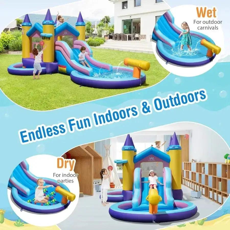  Inflatable Water Slide Two In One Castle Bounce House -  ToylandEU™