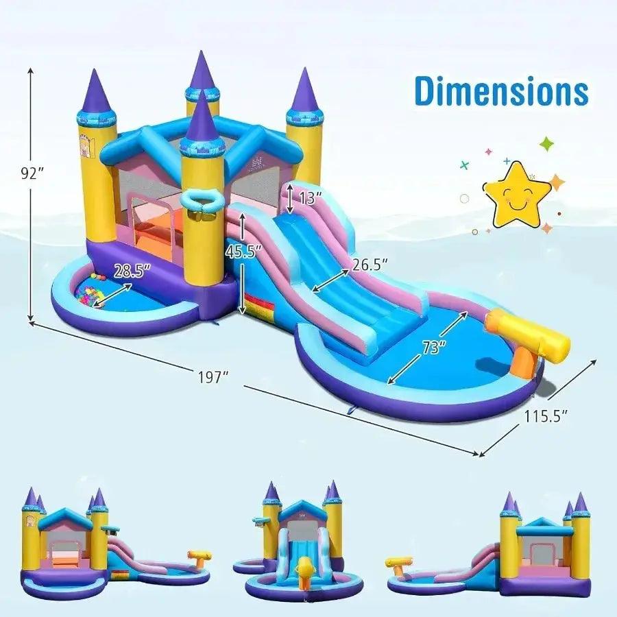  Inflatable Water Slide Two In One Castle Bounce House -  ToylandEU™