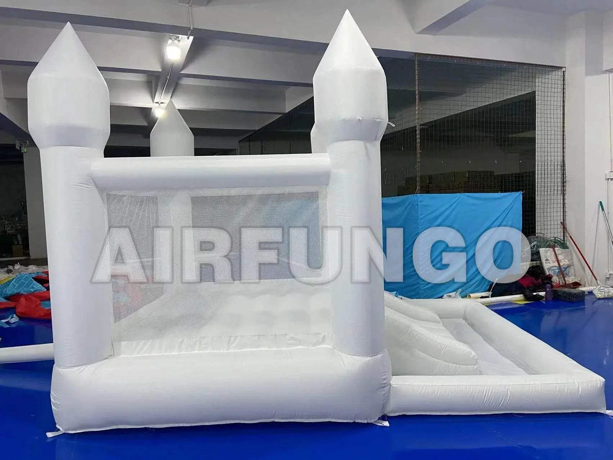 Kids 9x9x7ft Soft Play White Bounce House With Slide -  ToylandEU™