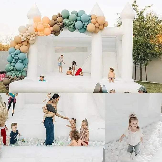  In Stock Large White Bounce House Slide Ball Pit Trampoline -  ToylandEU™