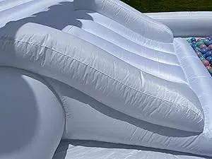  White Bounce House with Blower Kids Ball Pool Family Backyard Bouncy Castle Suitable for Birthday Events Parties Customization -  ToylandEU™