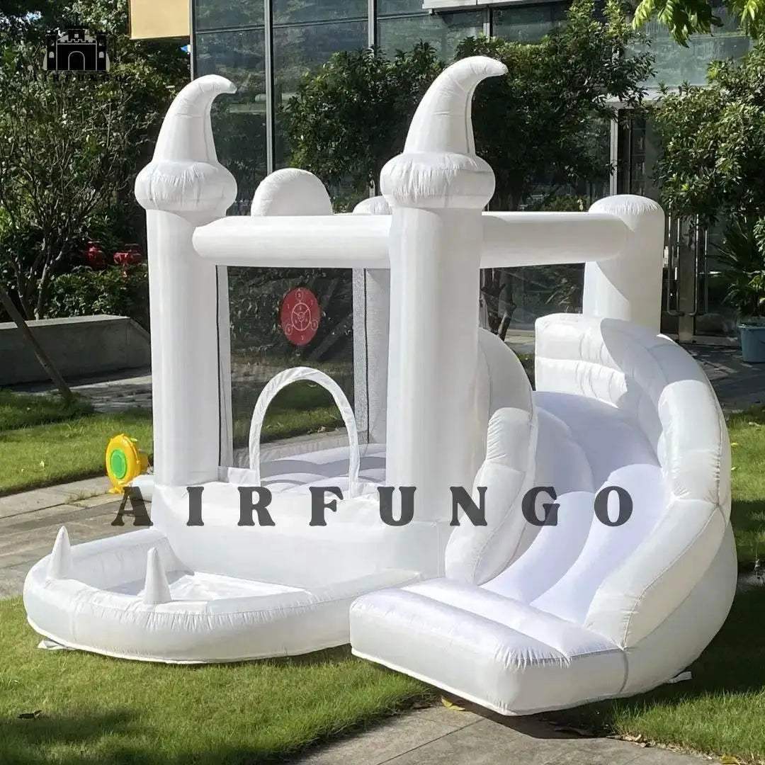  White Bounce House with Blower Kids Ball Pool Family Backyard Bouncy Castle Suitable for Birthday Events Parties Customization -  ToylandEU™