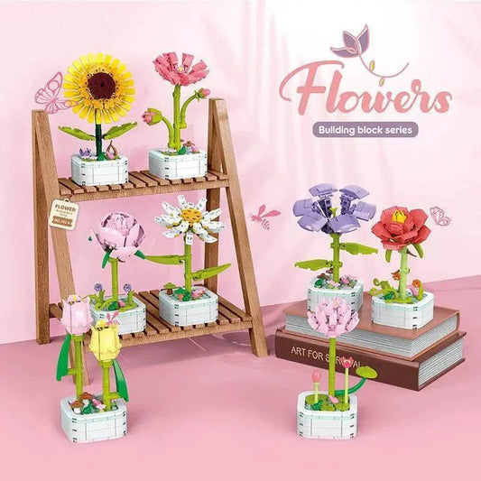  Bouquet Building Block Set Plant Potted Bricks Toys Girls Gifts -  ToylandEU™