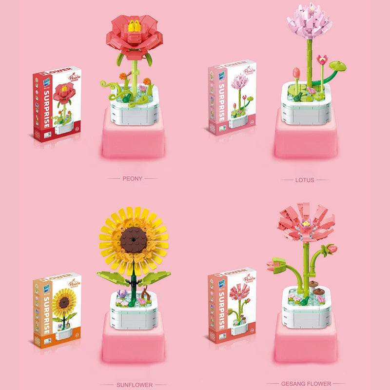 Bouquet Building Block Set Plant Potted Bricks Toys Girls Gifts - ToylandEU