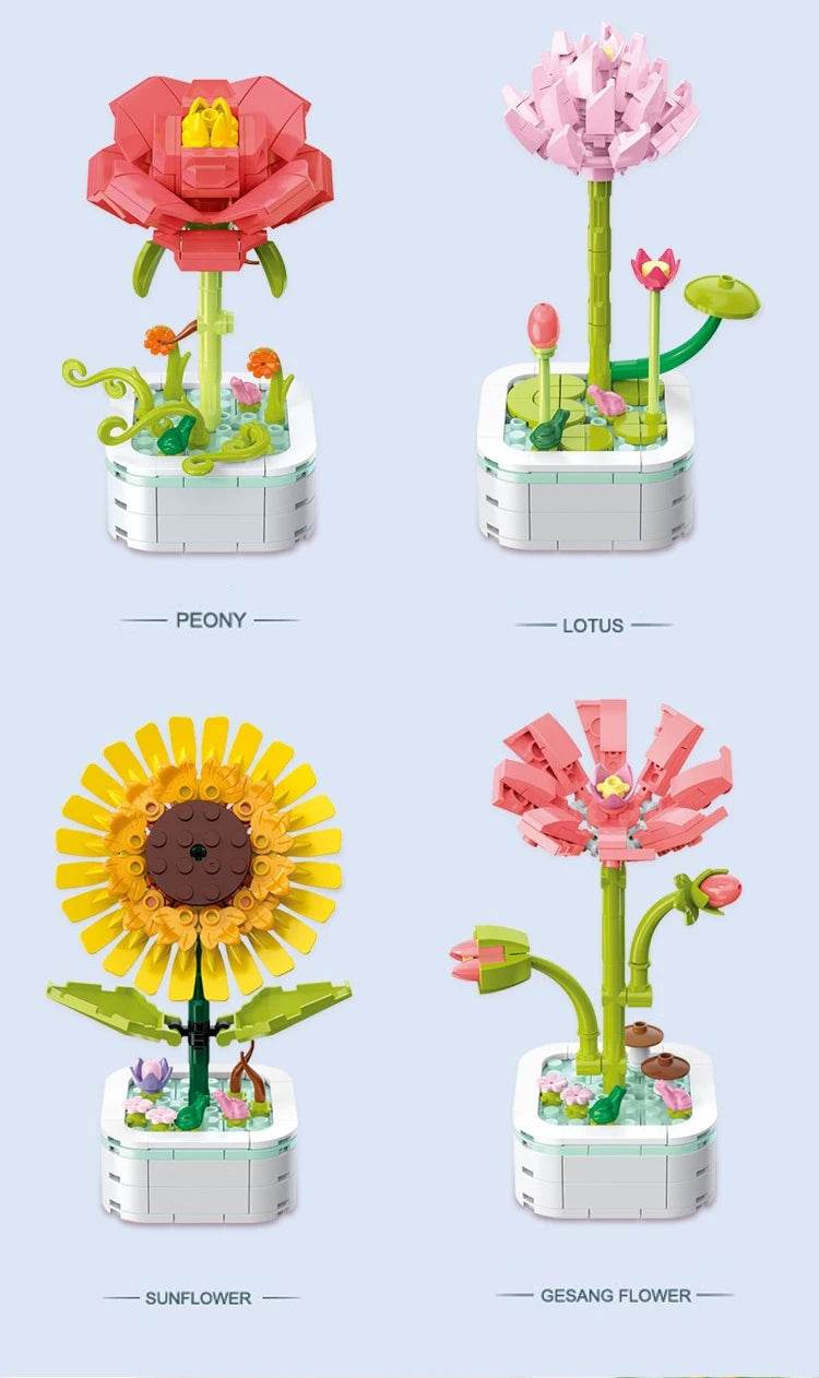 Bouquet Building Block Set Plant Potted Bricks Toys Girls Gifts - ToylandEU