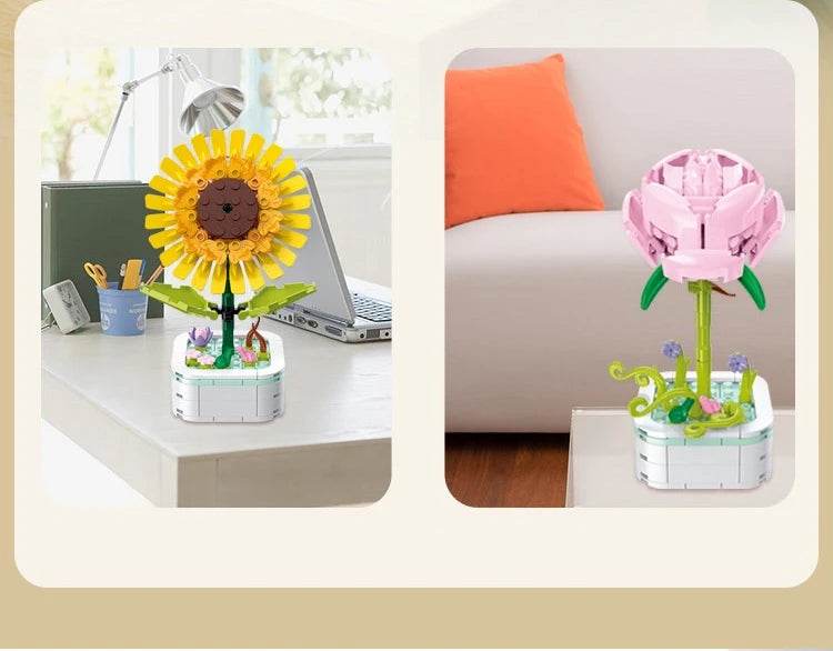 Bouquet Building Block Set Plant Potted Bricks Toys Girls Gifts - ToylandEU