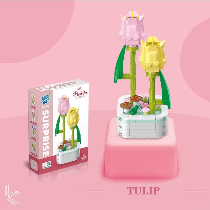 Bouquet Building Block Set Plant Potted Bricks Toys Girls Gifts - ToylandEU