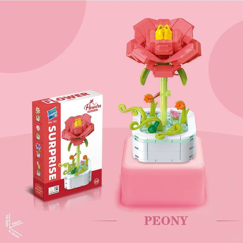 Bouquet Building Block Set Plant Potted Bricks Toys Girls Gifts - ToylandEU
