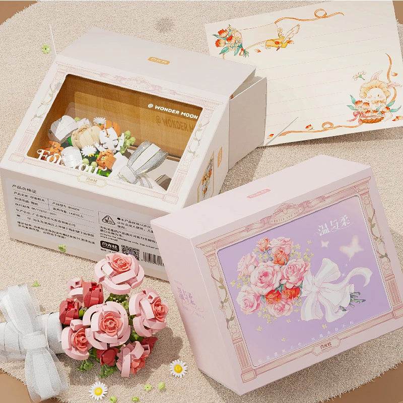 Bouquet Building Blocks Assembly Moc Model DIY Eternal Flower Display Bricks Kits Holiday Gifts Children Toys - ToylandEU