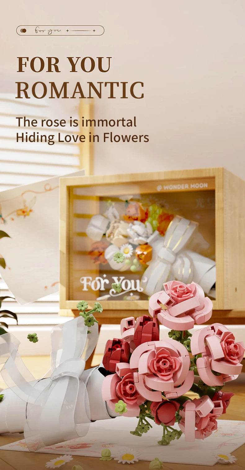 Bouquet Building Blocks Assembly Moc Model DIY Eternal Flower Display Bricks Kits Holiday Gifts Children Toys - ToylandEU