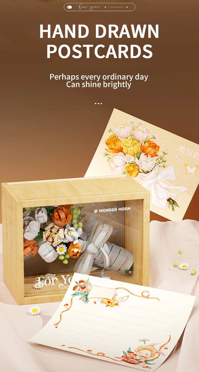 Bouquet Building Blocks Assembly Moc Model DIY Eternal Flower Display Bricks Kits Holiday Gifts Children Toys - ToylandEU