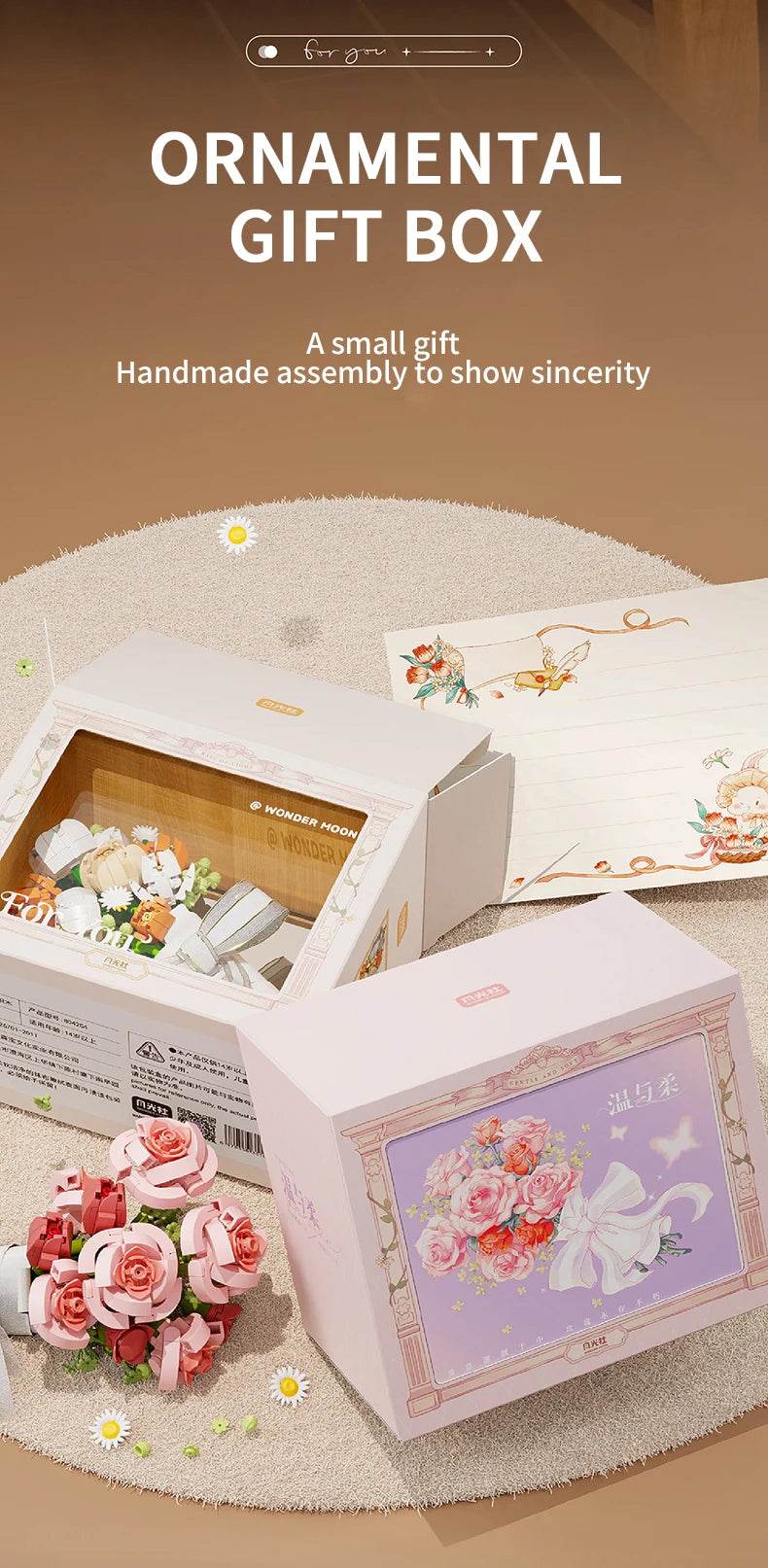 Bouquet Building Blocks Assembly Moc Model DIY Eternal Flower Display Bricks Kits Holiday Gifts Children Toys - ToylandEU