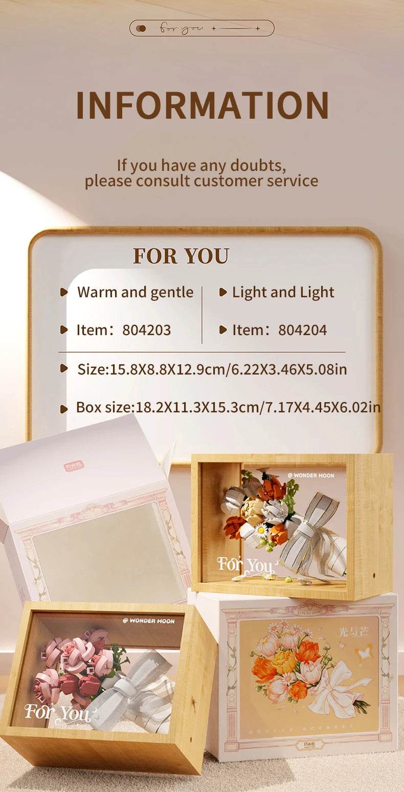 Bouquet Building Blocks Assembly Moc Model DIY Eternal Flower Display Bricks Kits Holiday Gifts Children Toys - ToylandEU