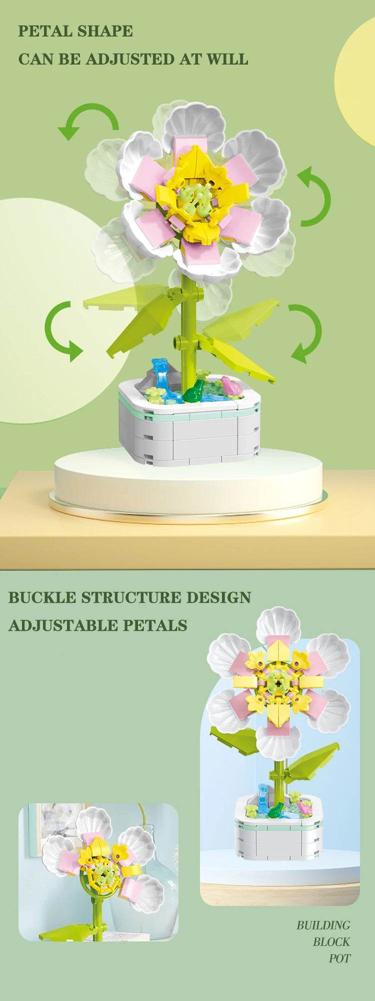 Bouquet Potted Building Blocks Eternal Flower Assembly Toys - ToylandEU