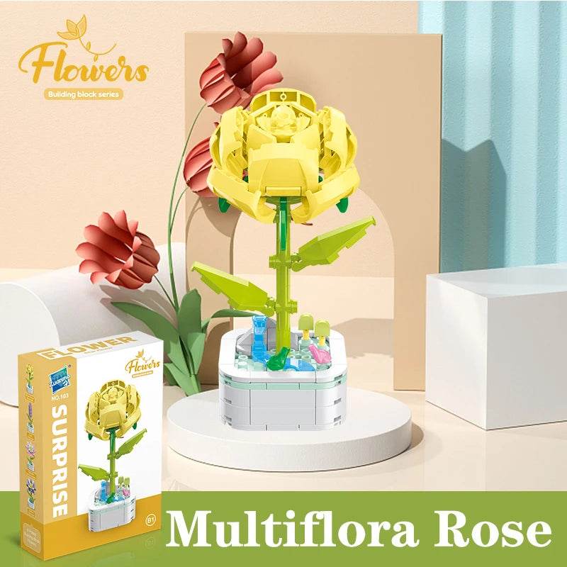 Bouquet Potted Building Blocks Eternal Flower Assembly Toys - ToylandEU