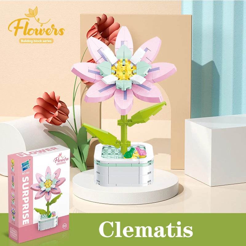 Bouquet Potted Building Blocks Eternal Flower Assembly Toys - ToylandEU