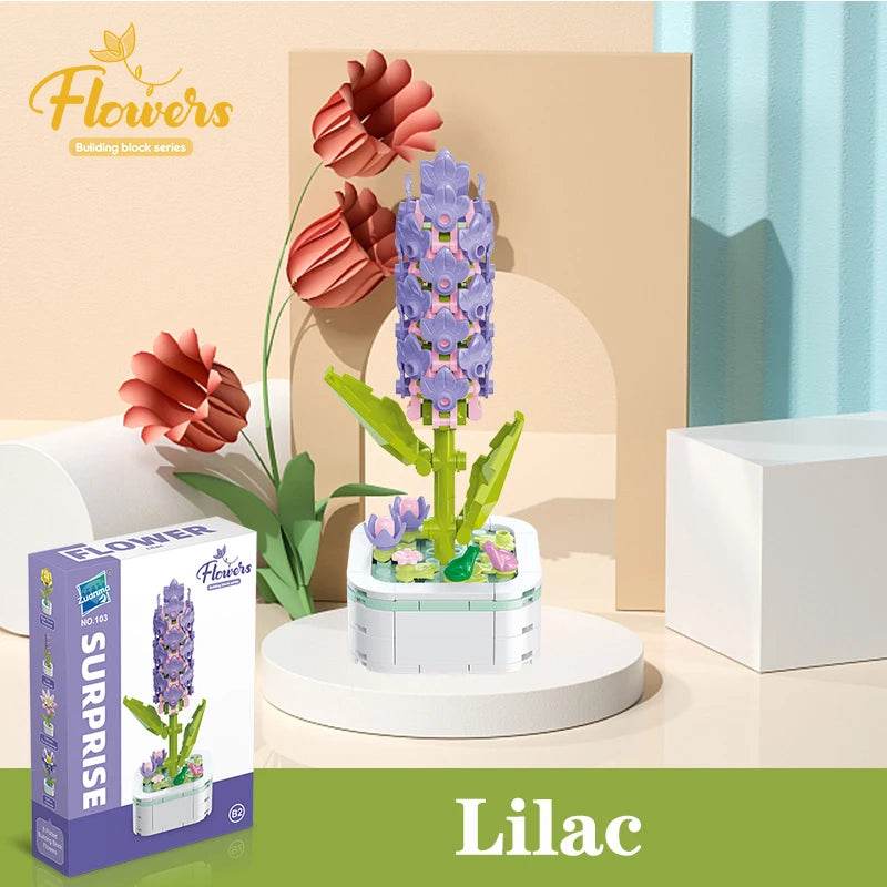 Bouquet Potted Building Blocks Eternal Flower Assembly Toys - ToylandEU