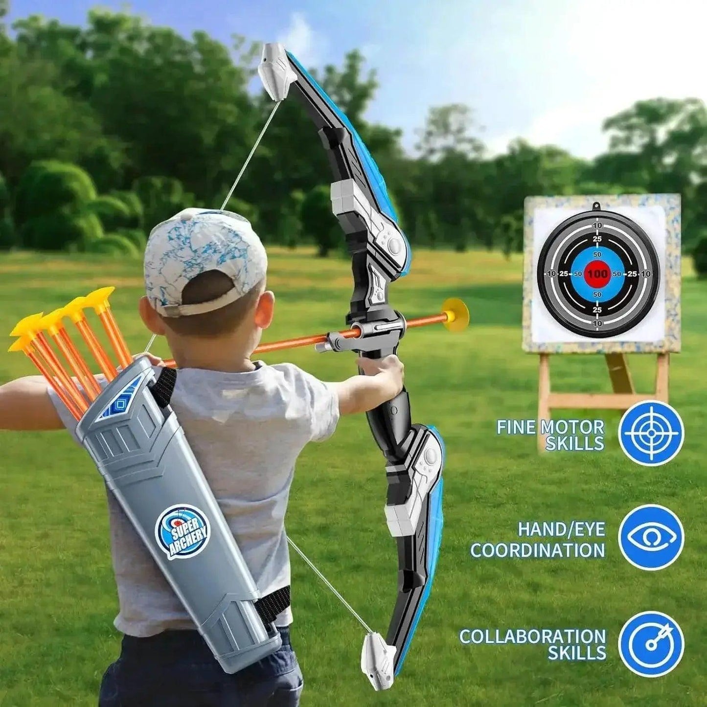  Bow And Arrow Set For Kids With LED Light Dartboard -  ToylandEU™