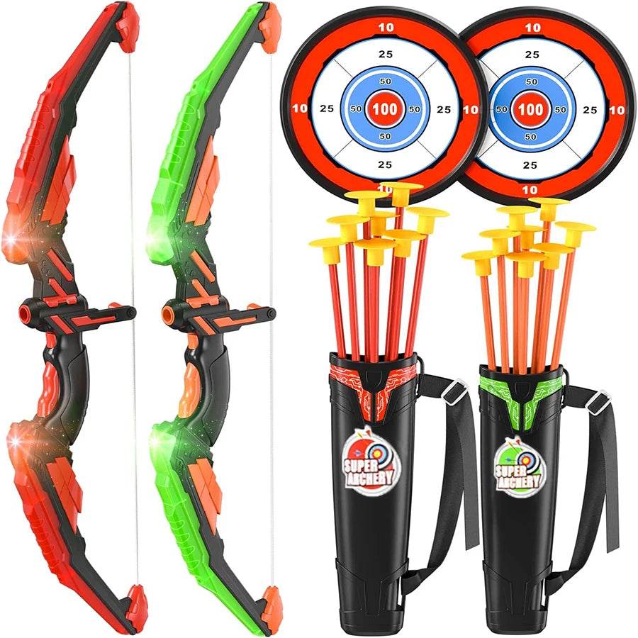 Bow And Arrow Toy Set With LED Lights And Targets Ch - ToylandEU