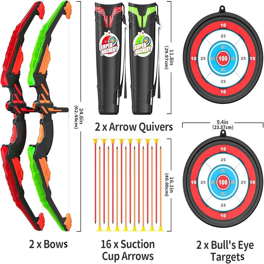 Bow And Arrow Toy Set With LED Lights And Targets Ch - ToylandEU