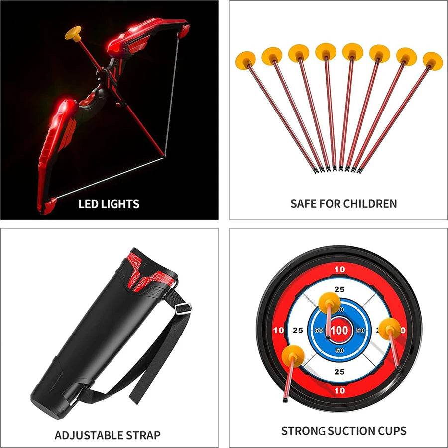 Bow And Arrow Toy Set With LED Lights And Targets Ch - ToylandEU