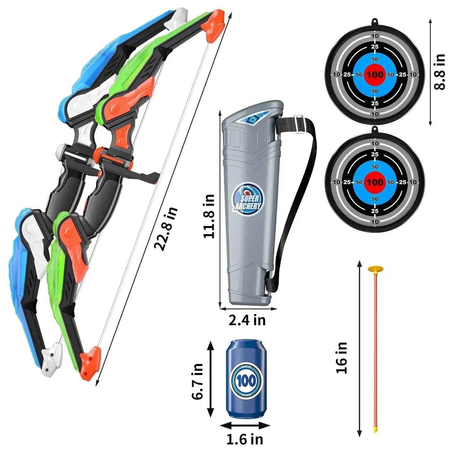  Bow and Arrow Toys with Light-up LED for Kids Ages 3+ -  ToylandEU™