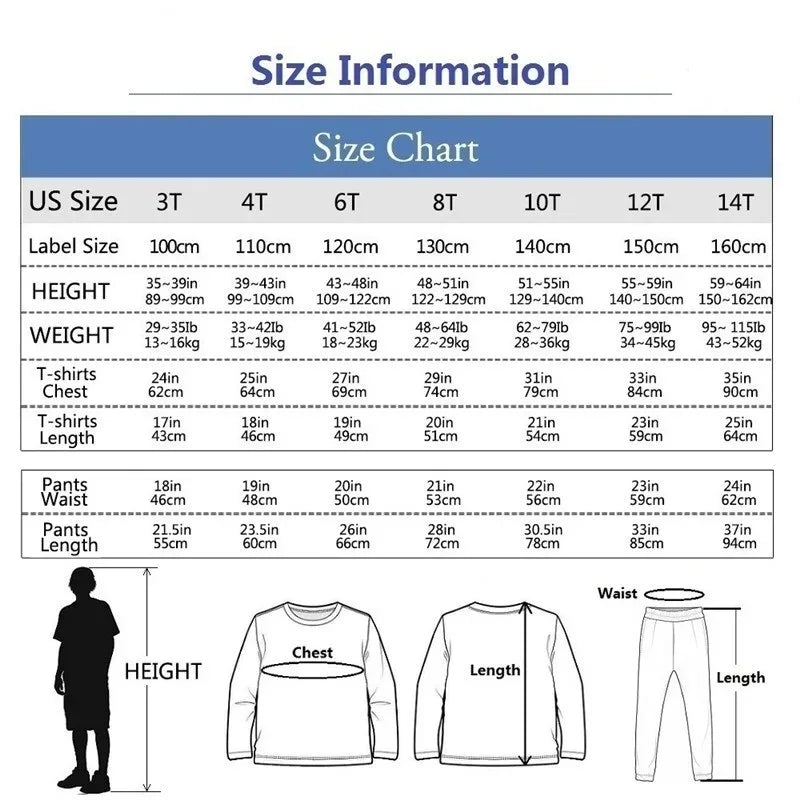 Boys 2-Piece Cotton Polyester Long-Sleeve Top and Pants Set New York Print 7-13Y - ToylandEU