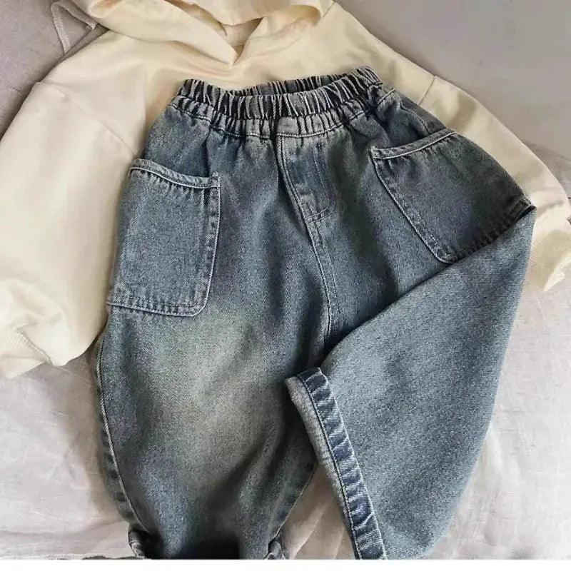  Boys Denim Jeans Loose Fit With Elastic Waist Pockets -  ToylandEU™