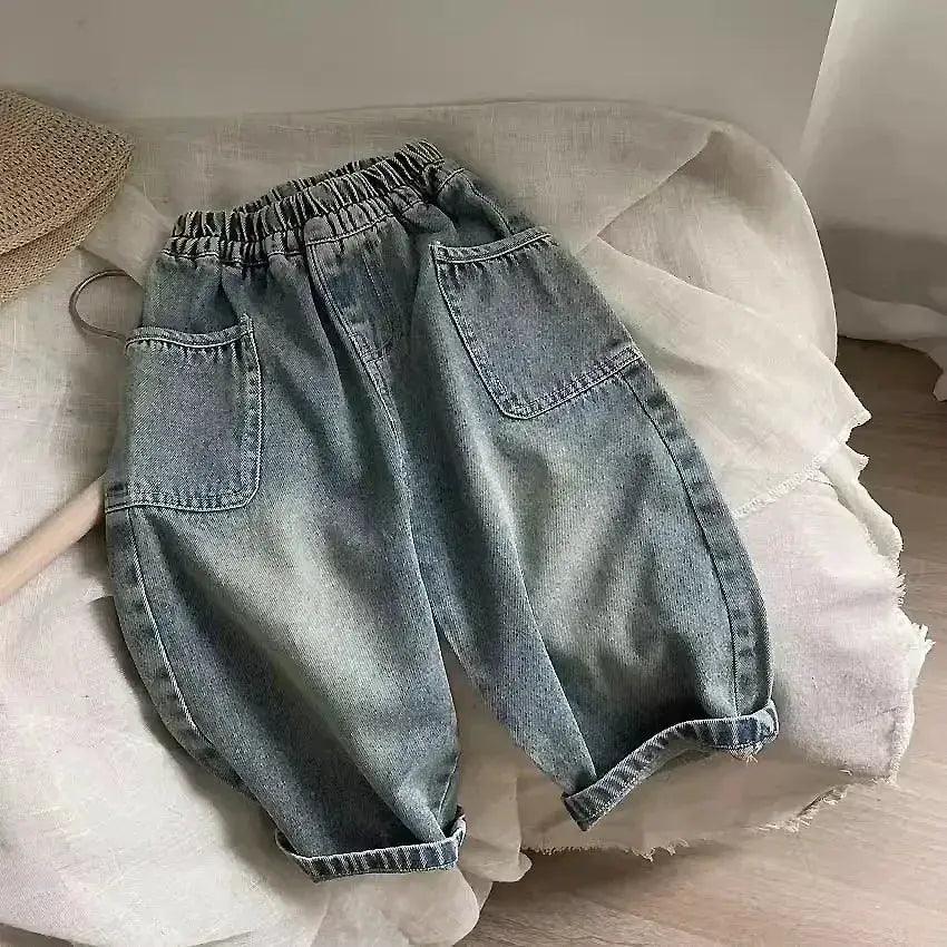  Boys Denim Jeans Loose Fit With Elastic Waist Pockets -  ToylandEU™