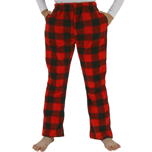 Boys Fleece Plaid Pajama Pants With Deep Pockets 7-13Y - ToylandEU