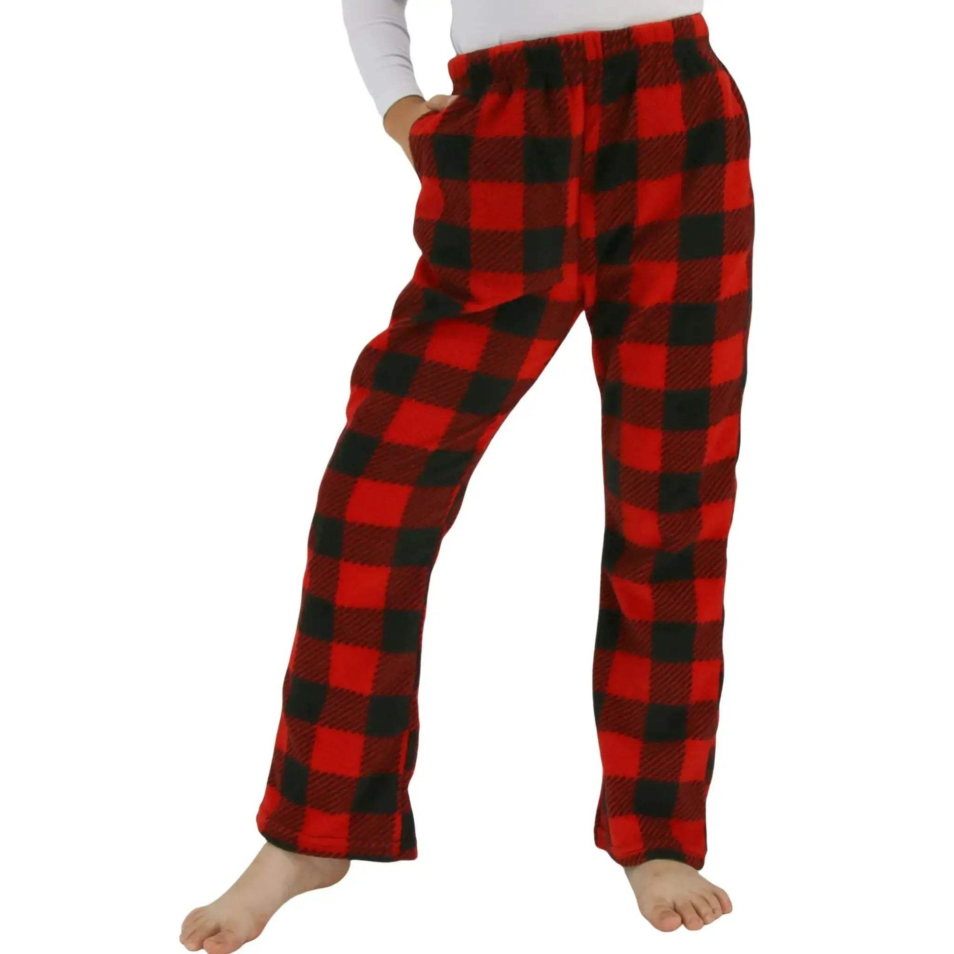 Boys Fleece Plaid Pajama Pants With Deep Pockets 7-13Y - ToylandEU