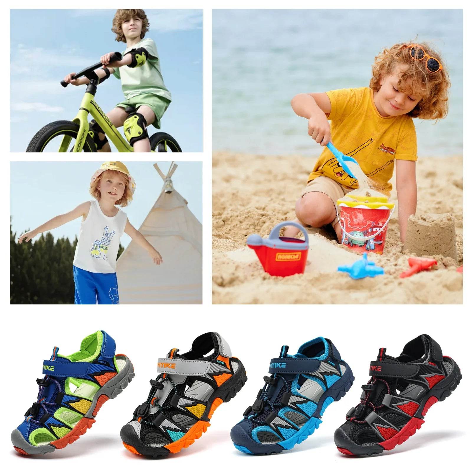 Boys Girls Sports Sandals Summer Kids Closed Toe Outdoor - ToylandEU
