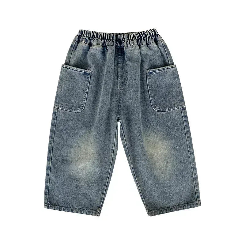 Boys Loose Fit Denim Jeans With Elastic Waist And Pockets - ToylandEU
