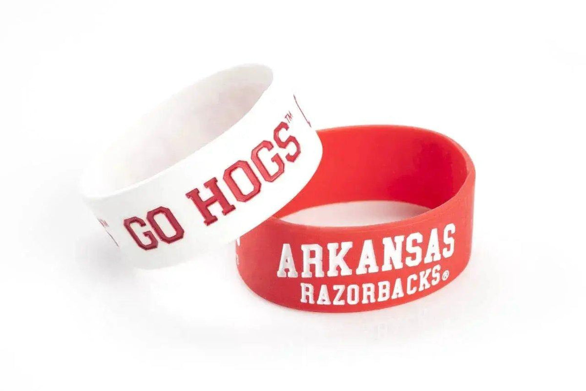  Arkansas Razorbacks 2 Pack Wide Silicone Bracelets Aminco -  ToylandEU™