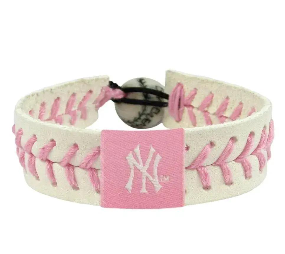  New York Yankees Genuine Leather Bracelet Baseball Pink -  ToylandEU™