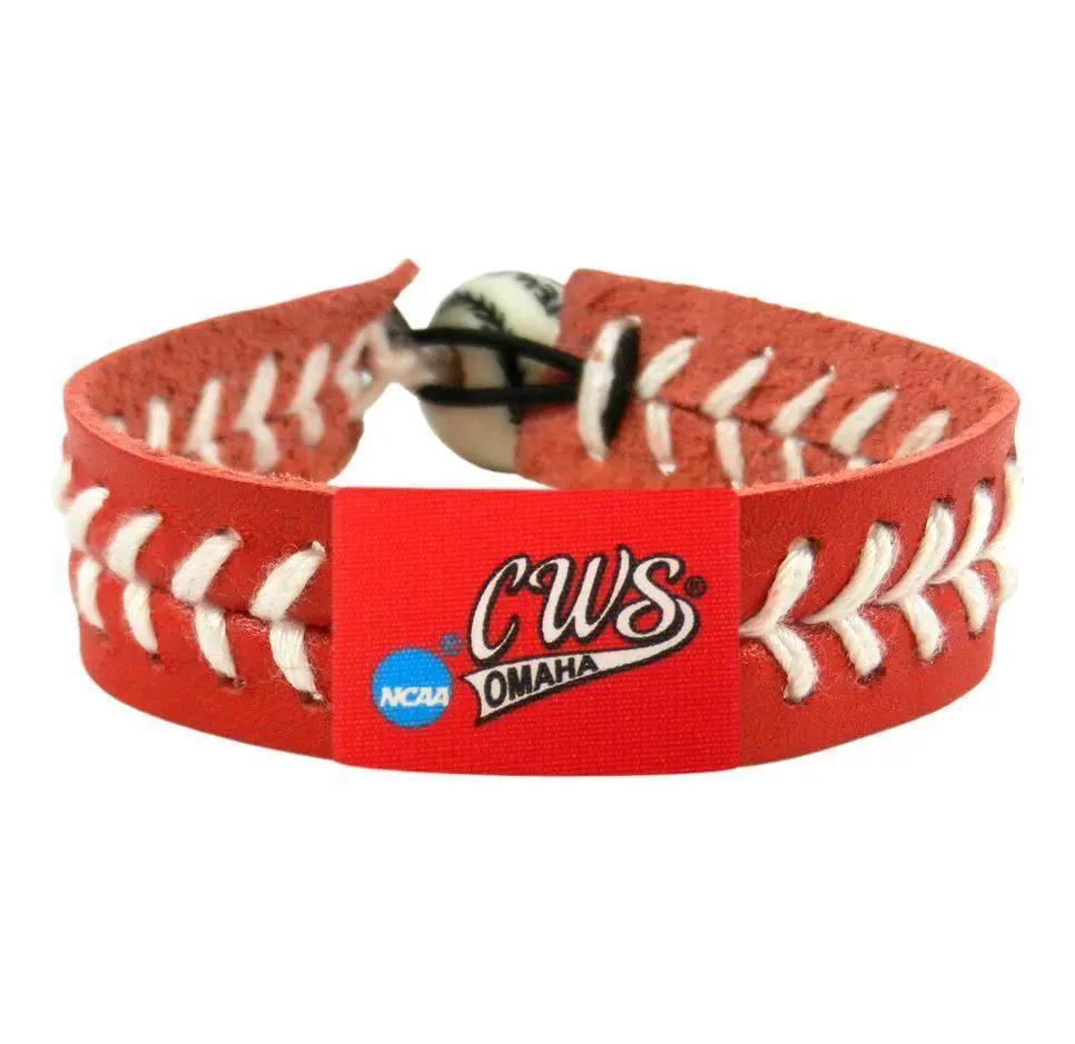  College World Series Leather Bracelet Red Ceramic Bead Kids -  ToylandEU™