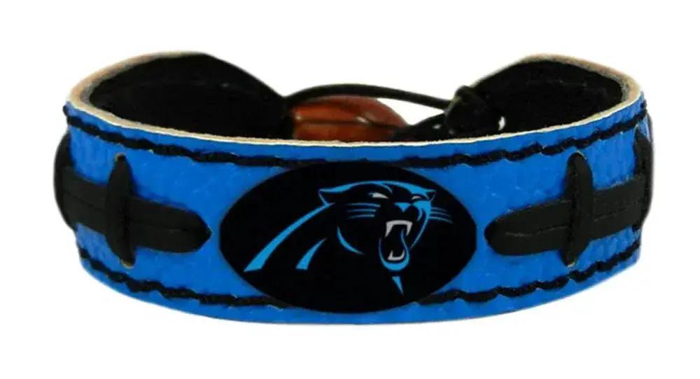  Carolina Panthers Leather Bracelet Team Color Football -  ToylandEU™
